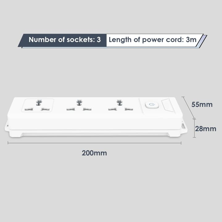 et401 3 holes 3m universal conventional power strip china